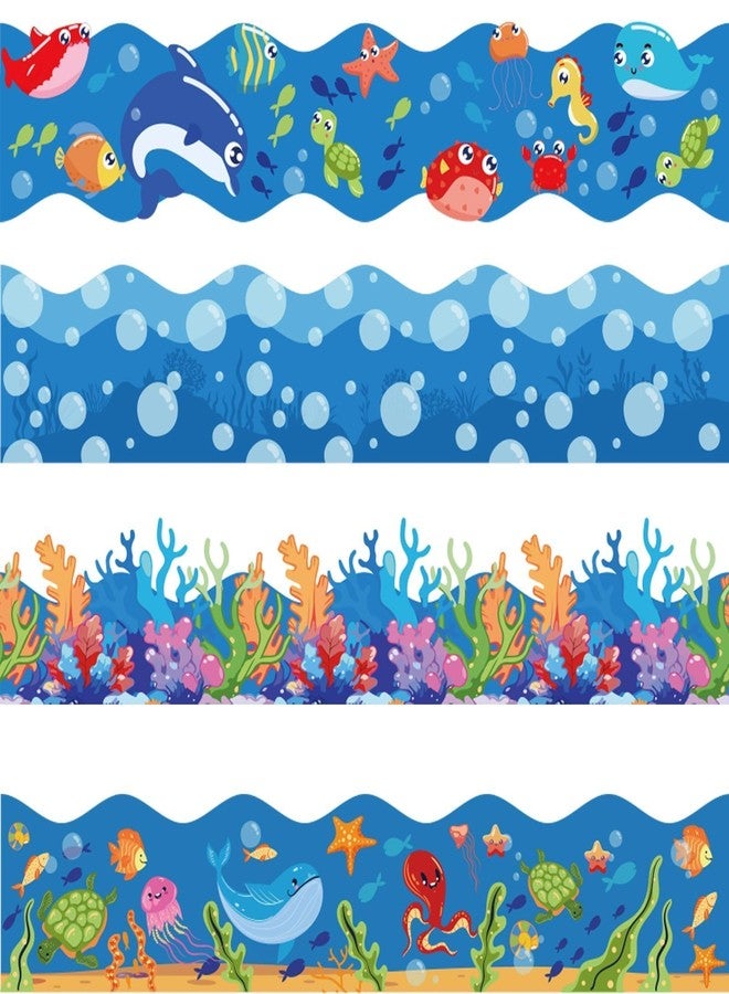 VABAMNA 76Ft Ocean Bulletin Board Borders, Summer Ocean theme Classroom Bulletin Board Decorations, Under The Sea Trim Borders for School Supplies Classroom Door Wall Decor, Blue - Image 1